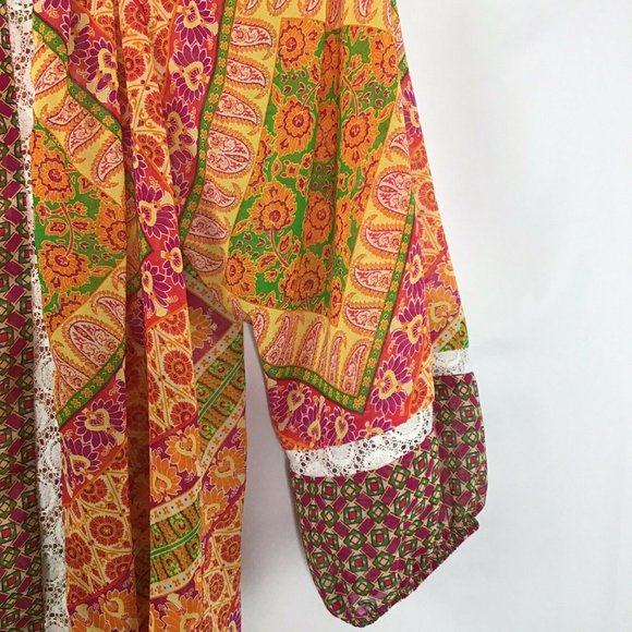 Figueroa & Flower Sheer Blouse 3/4 Sleeve Womens L - Picture 5 of 7